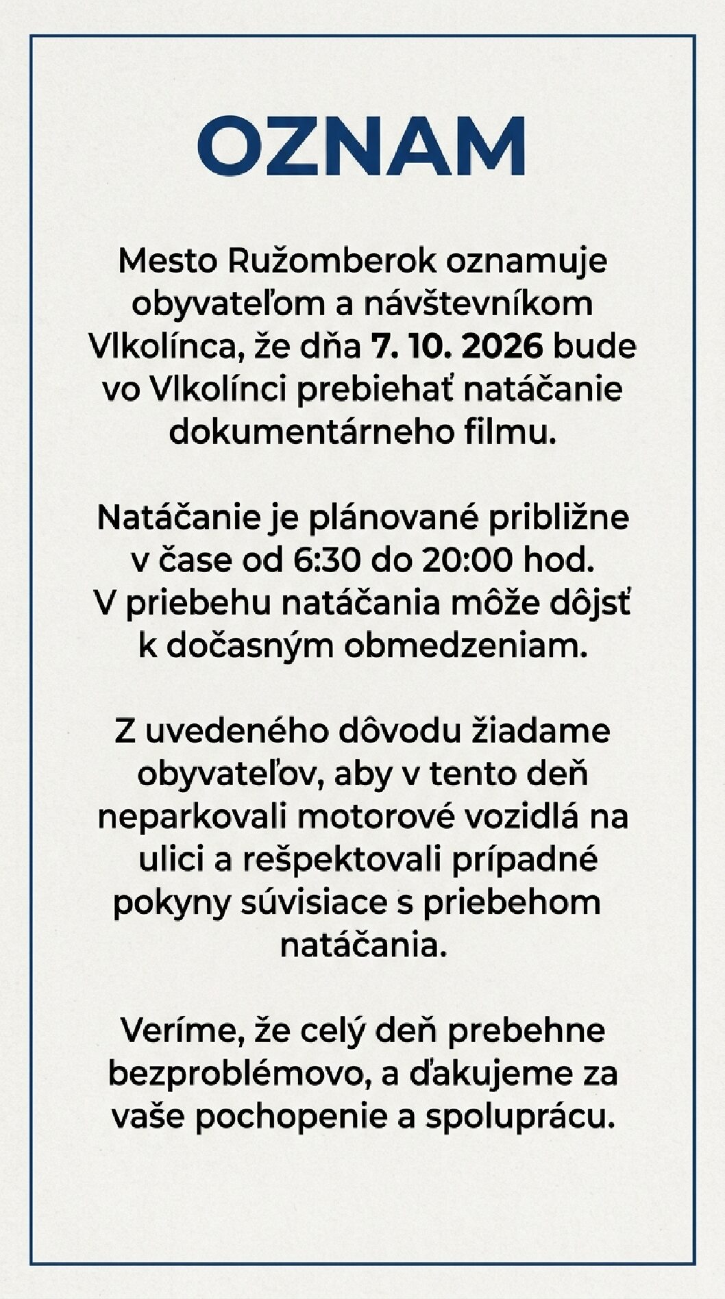Oznam